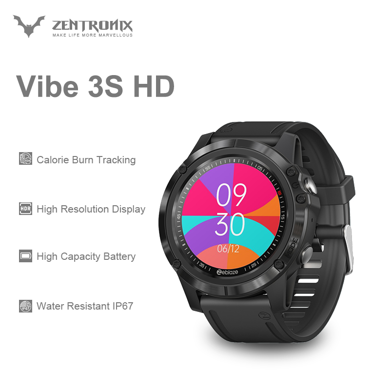 New 2021 Zeblaze VIBE 3S HD 1.3'' HD Color Touch Screen 360*360 Health & Fitness smartwatch 25 days Battery Life smart watch